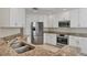 Kitchen with granite countertops and stainless steel appliances at 6310 Watercrest Way # 201, Lakewood Ranch, FL 34202