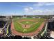 Full view of a baseball field with green grass, seating, and a 'P' logo at 3902 11Th W Ave, Bradenton, FL 34205