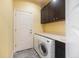 Bright laundry area with modern appliances, countertop space, and ample cabinet storage at 7716 Club Ln, Sarasota, FL 34238