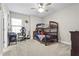 Cozy bedroom features a bunk bed, desk, and sports-themed decor, perfect for or guests at 13891 Heartwood Way, Parrish, FL 34219