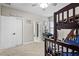Spacious bedroom with bunkbeds, carpet, and a window providing lots of natural light at 13891 Heartwood Way, Parrish, FL 34219