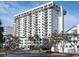 This high-rise condominium building features multiple balconies and a modern exterior design at 101 S Gulfstream Ave # 10E, Sarasota, FL 34236