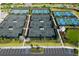 Aerial view of tennis and pickleball courts offering recreational opportunities at 16127 Fortezza Dr, Bradenton, FL 34211