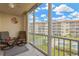 The balcony is covered with tile, and provides an excellent view of the water and pool at 1600 1St W Ave # 304A, Bradenton, FL 34205