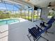 Screened-in lanai with pool view and comfortable seating at 4430 Wynkoop Cir, Port Charlotte, FL 33948