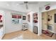 Bright kitchen nook featuring tile flooring, white trim, and a window with views of the lush outdoor landscaping at 6101 34Th W St # 17C, Bradenton, FL 34210