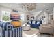 Charming living room featuring a nautical theme, comfortable seating, and serene decor at 915 N Shore Dr, Anna Maria, FL 34216