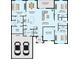 Detailed floor plan showcases layout of bedrooms, bathrooms, kitchen, great room and covered lanai at 1342 Shaker Ln, North Port, FL 34286