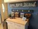 Kitchen island with storage, butcher block top, and decor at 3756 Lake Bayshore # 509, Bradenton, FL 34205