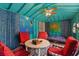 Bright and playful pool house with eclectic furniture, vibrant artwork, and a relaxed atmosphere at 230 Salisbury St, Port Charlotte, FL 33954