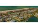 Stunning aerial view of a waterfront condo complex with a private beach and docks at 6750 Gulf Of Mexico Dr # 153, Longboat Key, FL 34228