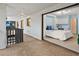 Second story view showcasing a pull-down bed, built-in desk, in a cozy bedroom at 424 Cezanne Dr, Osprey, FL 34229