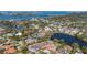 Breathtaking aerial view of the property showcasing its prime location near the water and neighborhood amenities at 1521 S Lake Shore Dr, Sarasota, FL 34231