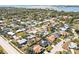 Overhead shot of a quiet, established neighborhood with mature trees and well-maintained homes, some boasting private pools at 7507 3Rd Nw Ave, Bradenton, FL 34209