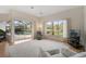 Living room featuring a view of screened-in pool and backyard at 2173 Muskogee Trl, Nokomis, FL 34275