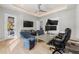 Office space featuring hardwood floors, multiple screens, and ample seating at 3407 155Th E Ave, Parrish, FL 34219