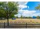 A green dog park with playground equipment and a fence at 4610 Balboa Park Loop, Lakewood Ranch, FL 34211