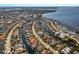 Beautiful waterfront community, homes lining winding canals, leading out to open water bay at 579 Fore Dr, Bradenton, FL 34208