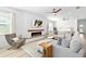 Bright and airy living room with modern fireplace, comfortable seating, and an open floor plan at 2930 61St E Dr, Ellenton, FL 34222