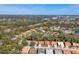 An aerial view of a vibrant neighborhood featuring lush greenery and well-maintained homes at 5827 Beaurivage Ave, Sarasota, FL 34243