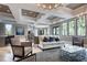 Inviting lounge area with comfortable seating, elegant decor, and views of the outdoors through large windows at 6428 Devesta Loop, Palmetto, FL 34221