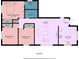 Floor plan of a house featuring a living room, kitchen, three bedrooms, and two bathrooms at 20032 Sancraft Ave, Port Charlotte, FL 33954