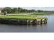 Golf course pond with green turf and plants by the green golf course at 7619 Teal Trace, Bradenton, FL 34203