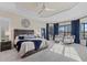 Expansive main bedroom with sitting area, tray ceiling, and large windows overlooking the lake at 15608 Leven Links Pl, Lakewood Ranch, FL 34202