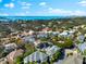 High aerial view showcases this lovely home nestled in a vibrant community near a picturesque coastline at 1746 Stapleton St, Sarasota, FL 34239