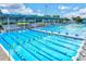 Outdoor swimming pool for competition with starting blocks and lane markers at 7453 Featherstone Blvd, Sarasota, FL 34238