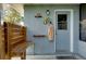 Convenient outdoor shower with a bench and towel rack, perfect for rinsing off after outdoor activities at 4939 Myakka Valley Trl, Sarasota, FL 34241