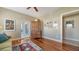 Comfortable living room featuring stylish furniture, and access to a balcony with plenty of natural light at 505 S Orange Ave # 501, Sarasota, FL 34236