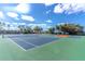 Well-maintained tennis courts on sunny day surrounded by palm trees and landscaping at 423 Bahia Beach Blvd, Ruskin, FL 33570
