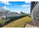 Fenced backyard with lush grass and landscaping for privacy at 3747 Laughing Dove Ave, Sun City Center, FL 33573