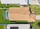 Rooftop shot of a house with pool surrounded by greenery at 1364 Berkshire Ct, Venice, FL 34292
