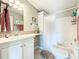 Cozy bathroom featuring shower-tub, decorative accents, neutral colors and a vanity at 2601 Gulf N Dr # 427, Bradenton Beach, FL 34217