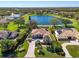Aerial view of the home, swimming pool and lake at 3336 Lakeside Cir, Parrish, FL 34219