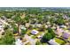 Beautiful aerial view of a community with lush green trees surrounding a house with solar panels at 2822 Maple Ave, Sarasota, FL 34234