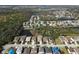 Aerial view showing diverse housing options within a well-planned community featuring serene ponds and trees at 5718 Broad River Run, Ellenton, FL 34222