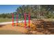 Community playground with bright, modern equipment, with safety mulch, offers a fun space for to climb and play at 6373 Royal Tern Cir, Lakewood Ranch, FL 34202