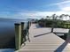 Exterior view of a private dock with seating and boat access on a sunny day at 9464 St Marys Ct, Port Charlotte, FL 33981