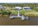Waterfront property featuring a private dock extending into the water and access to the Interceptor Lagoon at 9464 St Marys Ct, Port Charlotte, FL 33981