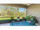 Inviting screened patio with comfortable seating and views of the serene green landscape at 12750 Oak Hill Way, Parrish, FL 34219