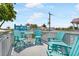 Relaxing rooftop deck with Adirondack chairs and neighborhood views at 2211 Avenue C, Bradenton Beach, FL 34217
