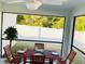 Cozy screened lanai with a dining table, chairs, and a view of the backyard at 7076 Nichols St, Englewood, FL 34224