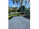 Paver driveway surrounded by mature palm trees and lush foliage at 1804 Baywood Dr, Sarasota, FL 34231