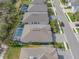Aerial shot of a house featuring a pool and landscaped backyard at 5821 Hevena Ct, Palmetto, FL 34221