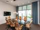 Elegant conference room with a large table, comfortable chairs, and scenic water views at 712 Crosswind Ave, Sarasota, FL 34240