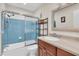 This bathroom features a shower, a sink with vanity, and an ornate mirror at 3403 36Th W St # 109, Bradenton, FL 34205