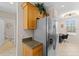 Efficient kitchen layout with updated appliances, designed for seamless meal preparation and convenience at 5684 Duval St, Bradenton, FL 34203